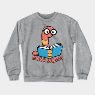 Book Worm! Cute Worm Cartoon Crewneck Sweatshirt